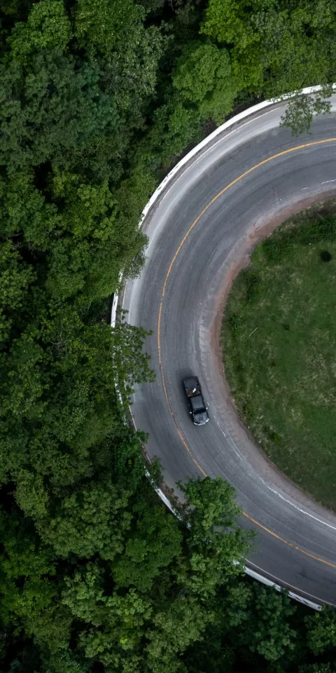 Arial view of a national road