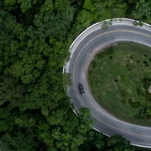 Arial view of a national road